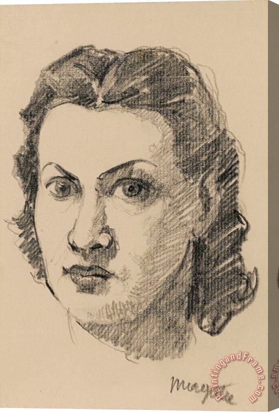 rene magritte Portrait D'irene Hamoir. Dessin Original, Signe[vers 1947 1948] Stretched Canvas Painting / Canvas Art